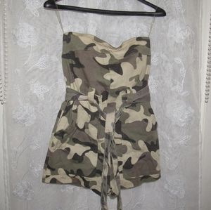 Sleeveless Romper w/ matching belt.